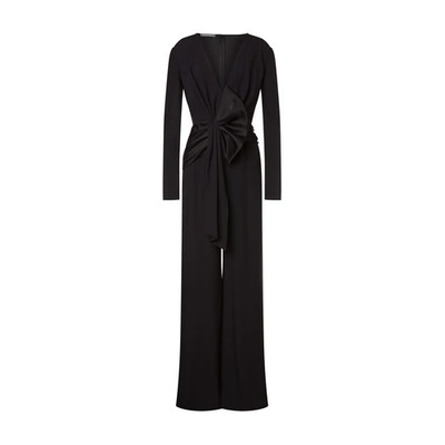 Alberta Ferretti V Neck Long Dress With Trousers Clothing In Nero