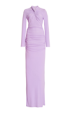 Carolina Herrera Twisted Midi Column Dress In Purple