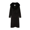 YVES SALOMON BELTED CASHMERE COAT WITH FOX FUR COLLAR AND LAPELS