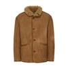 Lemaire Reversible Shearling Coat In Sand_stone