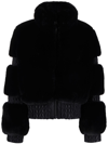 Goldbergh Faux Fur Puffer Jacket In Black