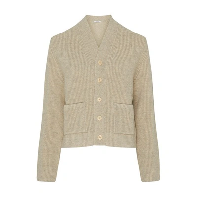 Lemaire Short Cardigan In Chalk