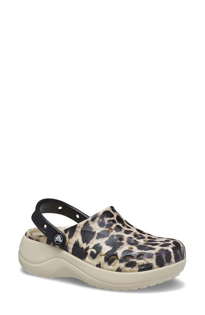 Crocs Platform Animal Remix Clog W Sandals In Leopard