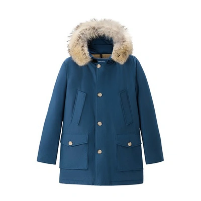 Woolrich Arctic Parka With Detachable Fur In Blue_lobster