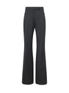 Tom Ford High-waisted Flared Wool Trousers In Nero