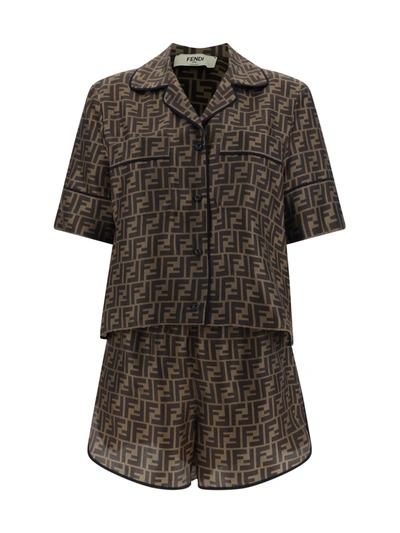 Fendi Pyjamas Clothing In Brown