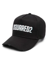 DSQUARED2 BLACK BASEBALL CAP WITH DSQUARED2 LETTERING PRINT