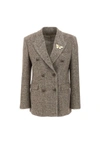 Golden Goose Diva Wool And Silk Blazer In Beige