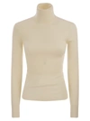 Canada Goose Ivory High Collar Wool Turtleneck Jumper For Women In Ivory