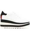Stella Mccartney Elyse Striped Platform Sole Sneakers In White