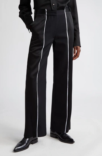 Victoria Beckham Deconstructed Straight Leg Trousers In Black