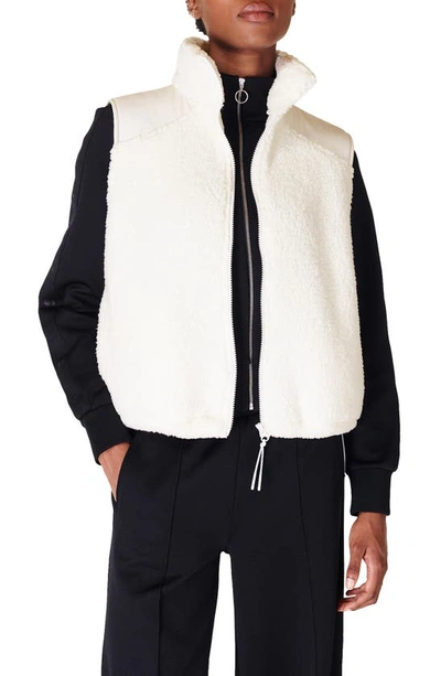 Sweaty Betty Canyon Fleece Vest In Lily White