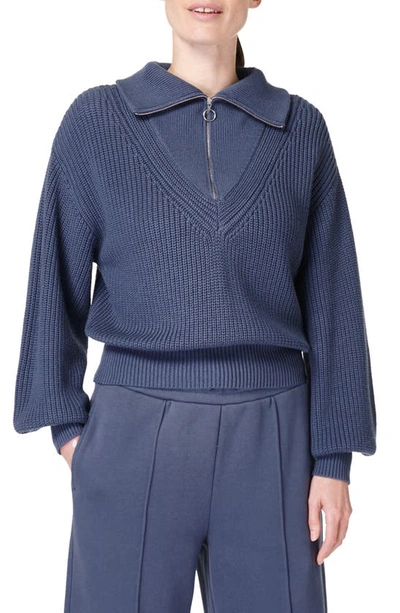 Sweaty Betty Modern Collared Half Zip Sweater In Endless Blue