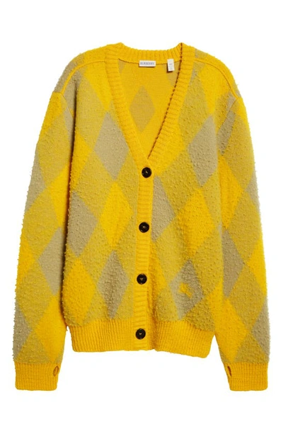 Burberry P.w93 Vm301.247 Argyle Cardigan In Yellow & Orange