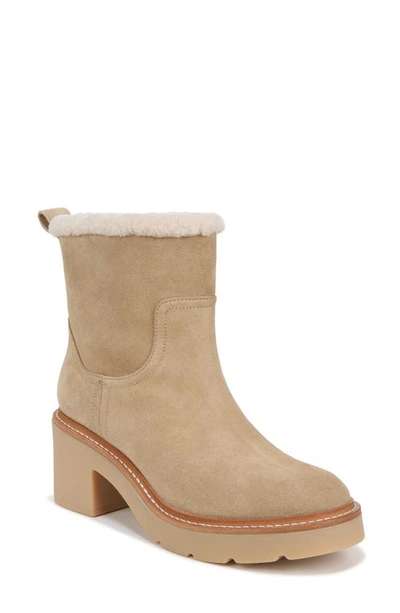 Vince Redding Suede Shearling Ankle Boots In Tan