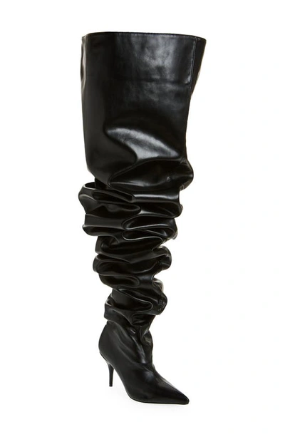 Azalea Wang Nemy Slouchy Over The Knee Boot In Black