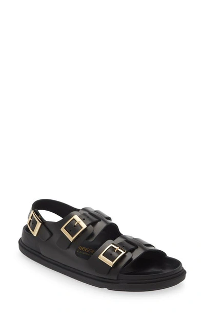 Birkenstock Cannes Leather Sandals In Black