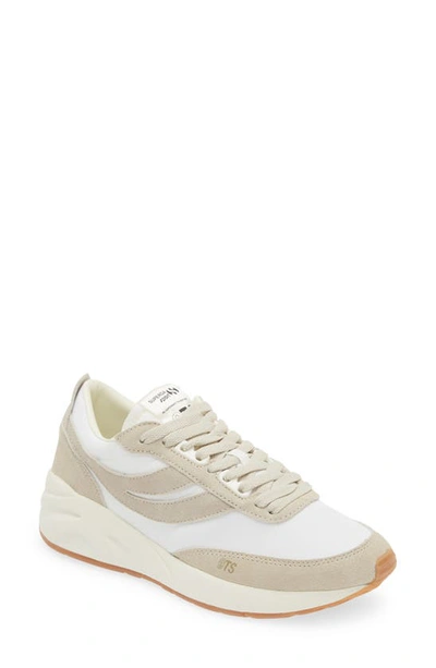 Superga 4089 Training 9ts Slim Sneaker In White/pink/beige In White Avorio Beige Light Gum