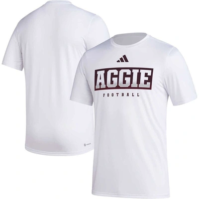 Adidas Originals Men's Adidas White Texas A&m Aggies Football Practice Aeroready Pregame T-shirt