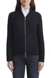 Lafayette 148 Petite Cotton-silk Tape Knit Bomber In Black