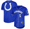 PRO STANDARD PRO STANDARD ANTHONY RICHARDSON ROYAL INDIANAPOLIS COLTS MESH BASEBALL BUTTON-UP T-SHIRT