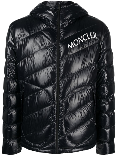 Moncler Shama Logo-print Quilted Puffer Jacket In Black
