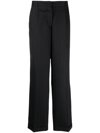 MIU MIU PINSTRIPE TAILORED WOOL TROUSERS - WOMEN'S - VISCOSE/VIRGIN WOOL