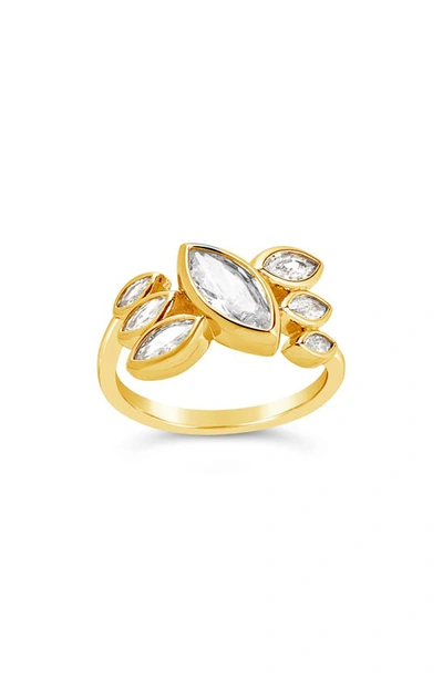 Sterling Forever Anastasia Marquise Cubic Zirconia Ring In Gold