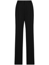 Dolce & Gabbana Pleated Wool-blend Wide-leg Pants In Black