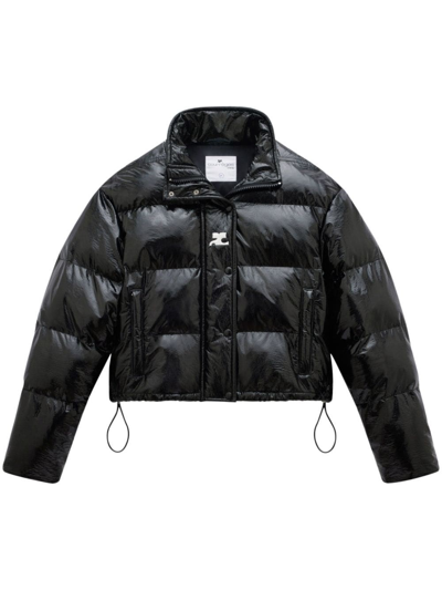 COURRÈGES CROPPED VINYL PUFFER JACKET