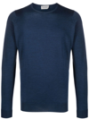 John Smedley Blue Merino Jumper In Blue