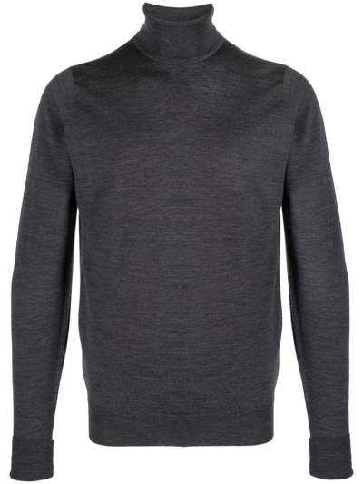 John Smedley Richards Roll-neck Wool Jumper In Grey