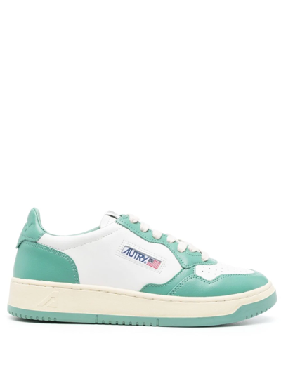 Autry Medalist Leather Sneakers In Green
