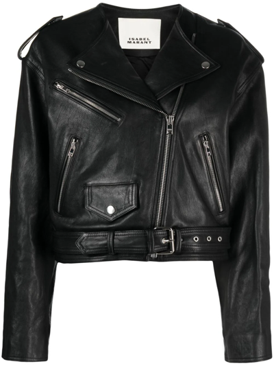 Isabel Marant Audric Leather Jacket In Black