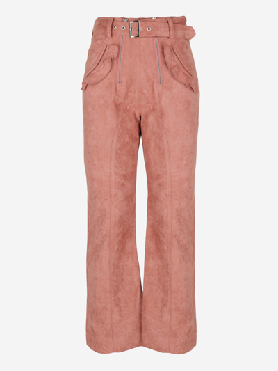 Self-portrait Synthetic Fibers Trousers In Pink