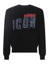 Dsquared2 Intarsia-logo Fine-knit Jumper In Nero