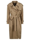 Burberry Belted Layered Double-breasted Cotton-gabardine Trench Coat In Honey