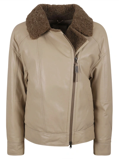 Brunello Cucinelli Zip Wrap Jacket In White
