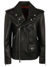 Dsquared2 Leather Oversized Biker Jacket In Black