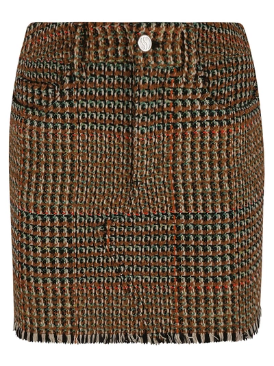 Stella Mccartney Tweed Mini Skirt In Brown