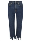 Jw Anderson Lasercut Cropped Jeans In Indigo