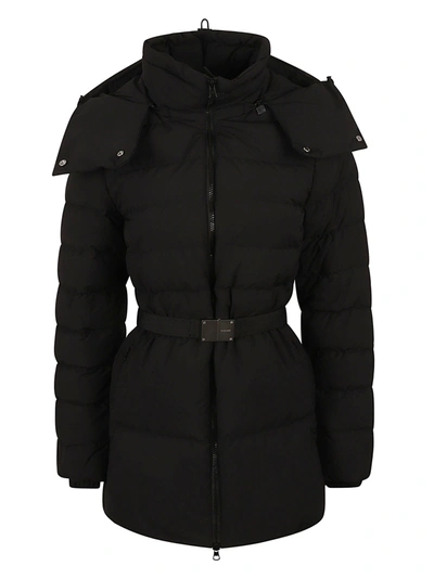 Burberry Belted Padded Jacket In Black