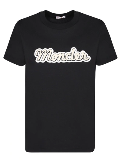 Moncler Logo印花棉t恤 In Black