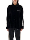 Palm Angels Logo-embroidered Velvet Track Shirt In 1003