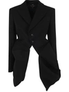 Comme Des Garçons Comme Des Garcons 's Ruffle Draped Checked Sheer Blazer Jacket In Black