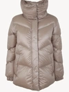 Woolrich Woolricch Aliquippa Funnel-neck Puffer Jacket In Light Taupe