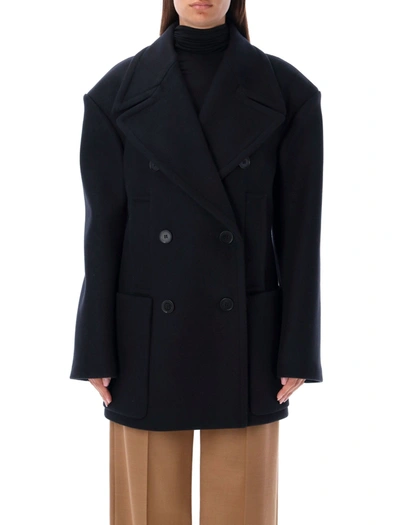 Stella Mccartney Double-breasted Wool Coat In Black