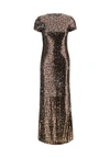 Palm Angels Sequinned Short-sleeve Maxi Dress In Brown