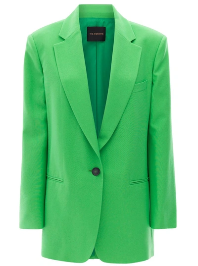 The Andamane Guia Oversized Viscose Twill Blazer In Green