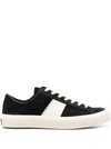 Tom Ford Black Low Top Sneakers With Suede Insert Man In Black